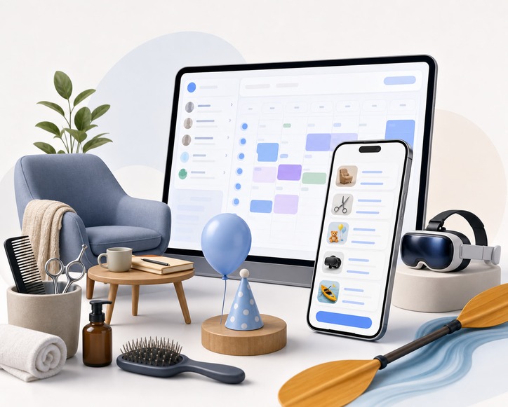 Online booking calendar for different service business types